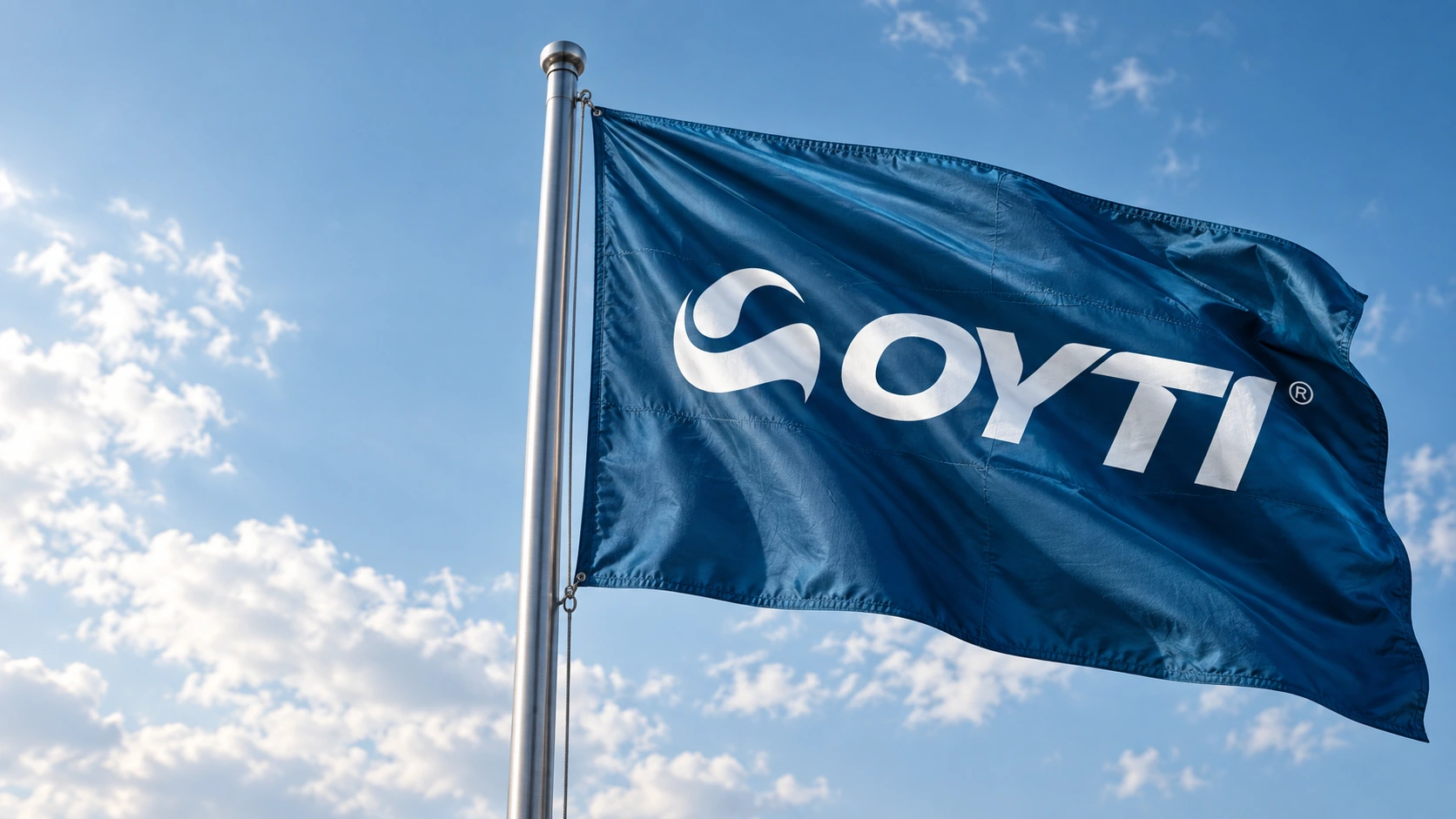 Illustrative OYTI flag against the sky