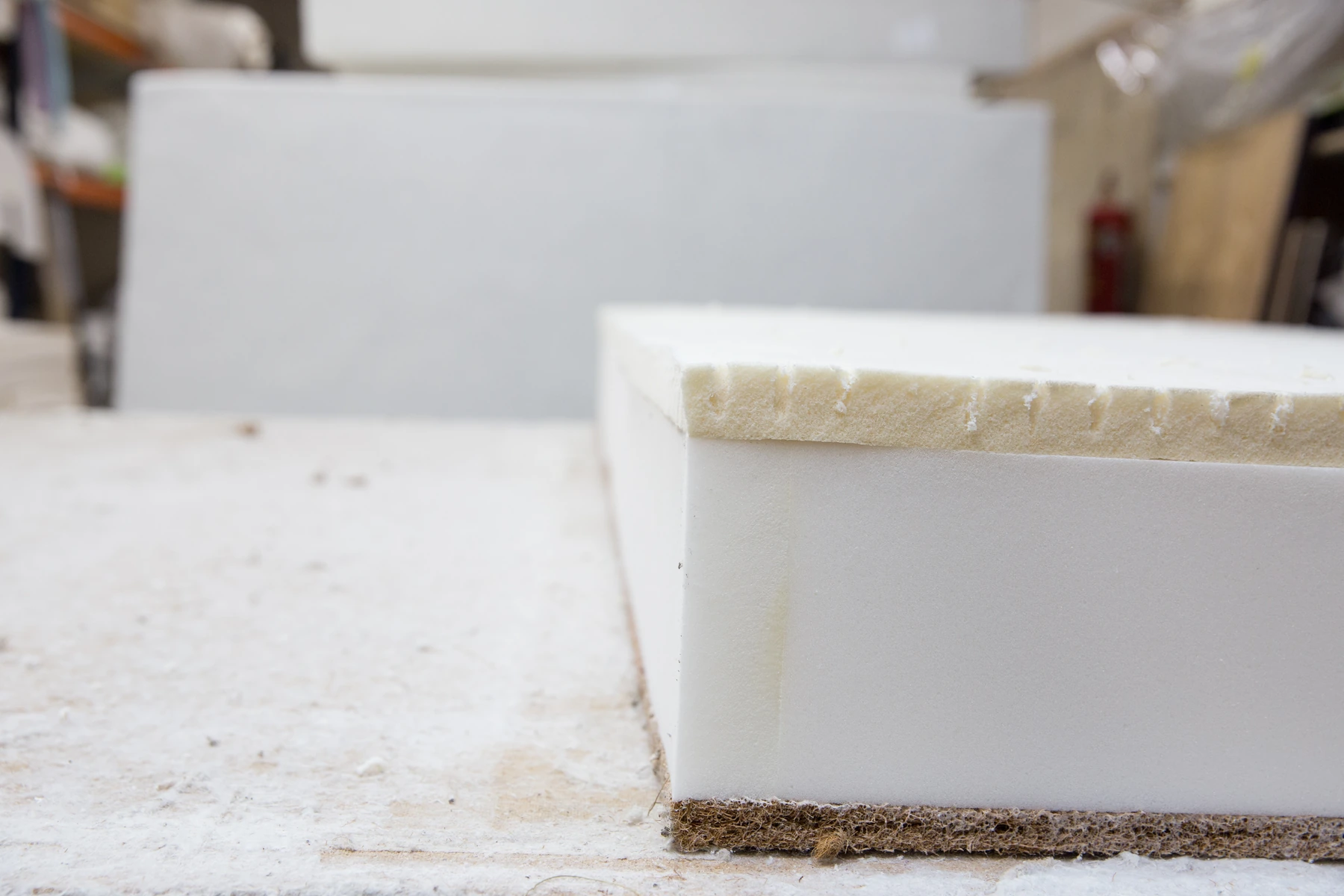 Foam and support layers illustrating material evaluation