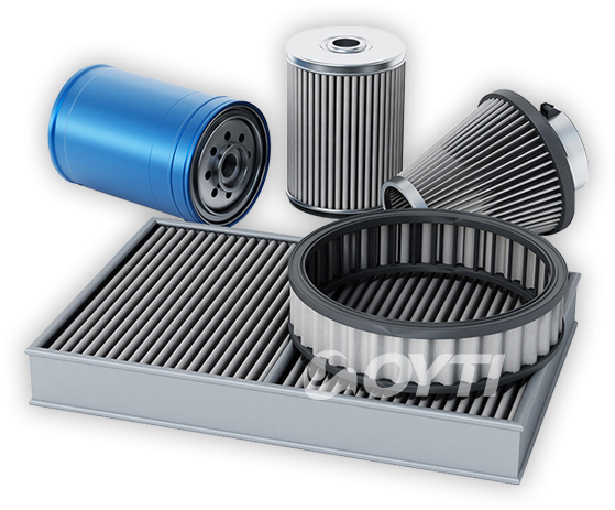 Three-dimensional group of pleated and cylindrical filter elements