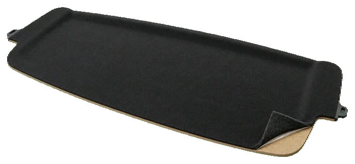 Luggage shelf with carpet facing