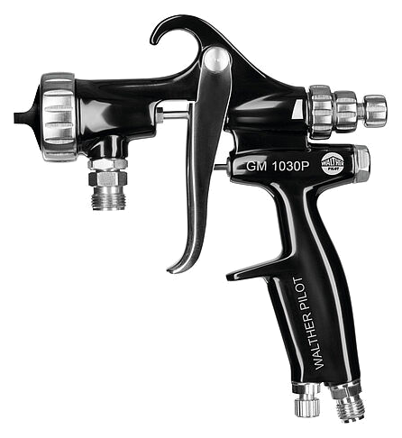 Representative water-based adhesive spray gun · 1k, isolated product photograph
