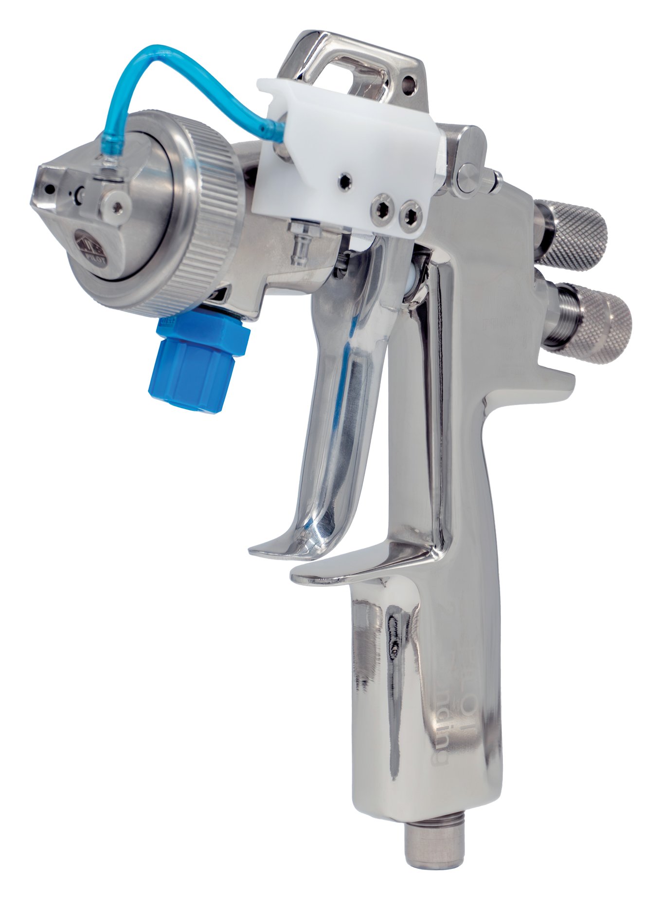 Representative water-based adhesive spray gun · 2k, isolated product photograph